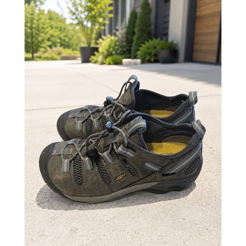 Keen Utility Women Atlanta Cool Low Steel Toe Work Shoe Gargoyle Grey Lake Blue7